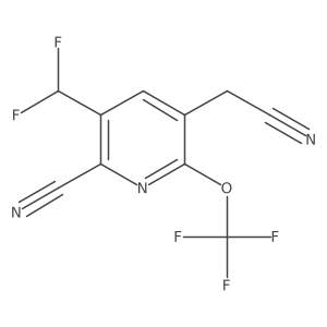 5-(Cyanomethyl)-3-(difluoromethyl)-6-(trifluoromethoxy)picolinonitrile结构式