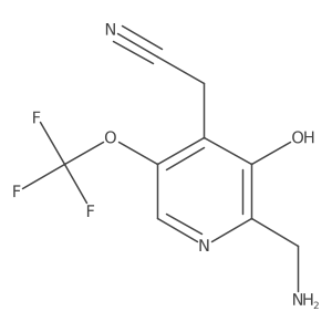 2-(Aminomethyl)-3-hydroxy-5-(trifluoromethoxy)pyridine-4-acetonitrile Structure