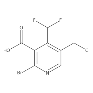 2-Bromo-5-(chloromethyl)-4-(difluoromethyl)nicotinic acid Structure