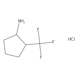 Rel-(1R,2S)-2-(trifluoromethyl)cyclopentan-1-amine hydrochloride结构式
