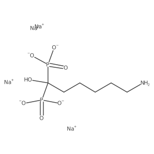 (6-Amino-1-hydroxyhexane-1,1-diyl)diphosphonicacid,sodiumsalt Structure
