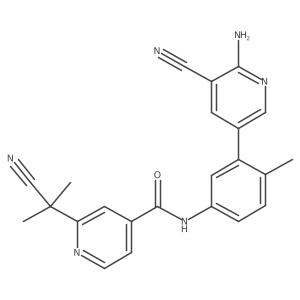 N-[3-(6-Amino-5-cyano-3-pyridinyl)-4-methylphenyl]-2-(1-cyano-1-methylethyl)-4-pyridinecarboxamide Structure