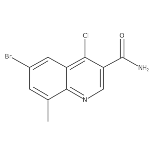 6-Bromo-4-chloro-8-methylquinoline-3-carboxamide结构式