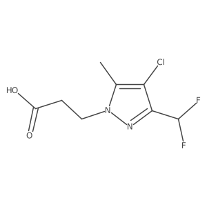 3-[4-Chloro-3-(difluoromethyl)-5-methyl-1h-pyrazol-1-yl]propanoic acid结构式