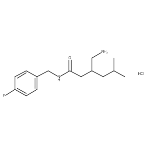3-(Aminomethyl)-N-[(4-fluorophenyl)methyl]-5-methylhexanamide hydrochloride结构式