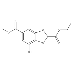2-Ethyl 5-methyl 7-hydroxybenzo[d][1,3]dioxole-2,5-dicarboxylate结构式