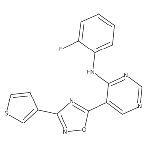 N-(2-fluorophenyl)-5-(3-(thiophen-3-yl)-1,2,4-oxadiazol-5-yl)pyrimidin-4-amine Structure