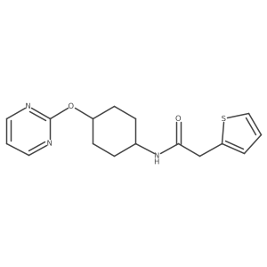 N-((1r,4r)-4-(pyrimidin-2-yloxy)cyclohexyl)-2-(thiophen-2-yl)acetamide Structure