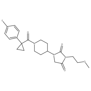 1-(1-(1-(4-Fluorophenyl)cyclopropanecarbonyl)piperidin-4-yl)-3-(2-methoxyethyl)imidazolidine-2,4-dione Structure
