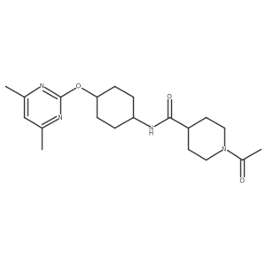 1-acetyl-N-((1r,4r)-4-((4,6-dimethylpyrimidin-2-yl)oxy)cyclohexyl)piperidine-4-carboxamide结构式