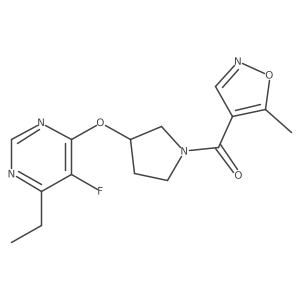 (3-((6-Ethyl-5-fluoropyrimidin-4-yl)oxy)pyrrolidin-1-yl)(5-methylisoxazol-4-yl)methanone结构式