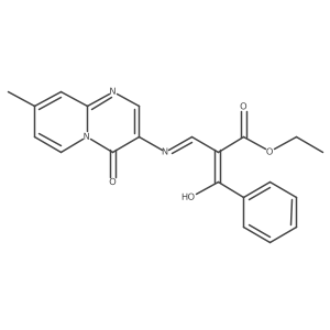 Ethyl (I+/-E)-I+/--[[(8-methyl-4-oxo-4H-pyrido[1,2-a]pyrimidin-3-yl)amino]methylene]-I(2)-oxobenzenepropanoate Structure