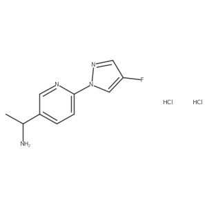 (1R)-1-[6-(4-fluoropyrazol-1-yl)pyridin-3-yl]ethanamine;dihydrochloride Structure