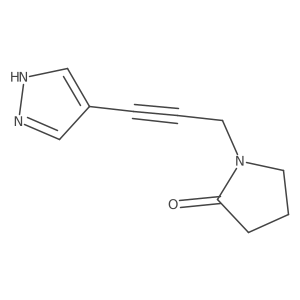 1-[3-(1H-pyrazol-4-yl)prop-2-yn-1-yl]pyrrolidin-2-one结构式
