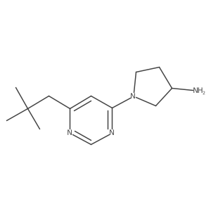 1-[6-(2,2-Dimethylpropyl)pyrimidin-4-yl]pyrrolidin-3-amine结构式