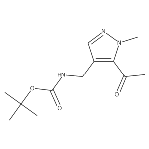 tert-butyl N-[(5-acetyl-1-methyl-1H-pyrazol-4-yl)methyl]carbamate结构式