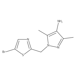 1-[(5-bromo-1,3-thiazol-2-yl)methyl]-3,5-dimethyl-1H-pyrazol-4-amine结构式