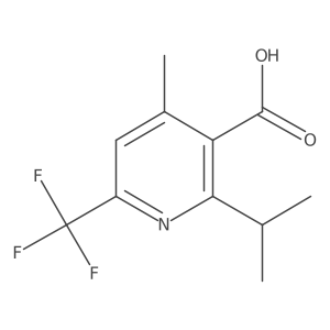 4-Methyl-2-(propan-2-yl)-6-(trifluoromethyl)pyridine-3-carboxylic acid结构式