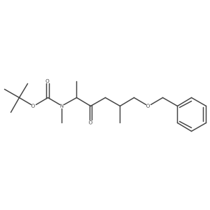 tert-butyl N-[6-(benzyloxy)-5-methyl-3-oxohexan-2-yl]-N-methylcarbamate结构式