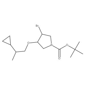 Tert-butyl 3-bromo-4-(2-cyclopropylpropoxy)pyrrolidine-1-carboxylate Structure