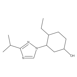 4-ethyl-3-[3-(propan-2-yl)-1H-1,2,4-triazol-1-yl]cyclohexan-1-ol结构式