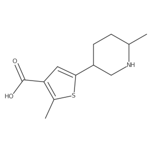 2-Methyl-5-(6-methylpiperidin-3-yl)thiophene-3-carboxylic acid结构式