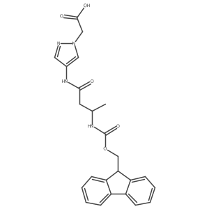 2-{4-[(3R)-3-({[(9H-fluoren-9-yl)methoxy]carbonyl}amino)butanamido]-1H-pyrazol-1-yl}acetic acid Structure