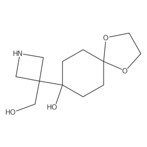8-[3-(Hydroxymethyl)azetidin-3-yl]-1,4-dioxaspiro[4.5]decan-8-ol结构式