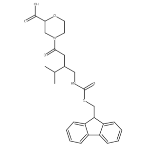 4-{3-[({[(9H-fluoren-9-yl)methoxy]carbonyl}amino)methyl]-4-methylpentanoyl}morpholine-2-carboxylic acid Structure