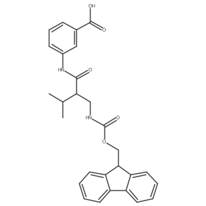 3-{2-[({[(9H-fluoren-9-yl)methoxy]carbonyl}amino)methyl]-3-methylbutanamido}benzoic acid Structure