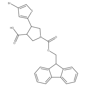 4-(4-bromothiophen-2-yl)-1-{[(9H-fluoren-9-yl)methoxy]carbonyl}pyrrolidine-3-carboxylic acid Structure