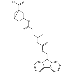 3-[4-({[(9H-fluoren-9-yl)methoxy]carbonyl}amino)pentanamido]bicyclo[3.1.0]hexane-1-carboxylic acid结构式