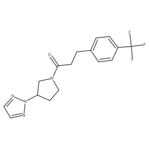 1-[3-(2H-1,2,3-triazol-2-yl)pyrrolidin-1-yl]-3-[4-(trifluoromethyl)phenyl]propan-1-one结构式