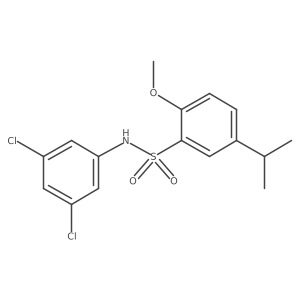 N-(3,5-dichlorophenyl)-2-methoxy-5-(propan-2-yl)benzene-1-sulfonamide结构式