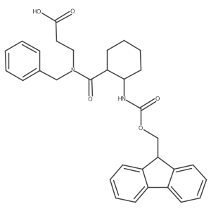 rac-3-{N-benzyl-1-[(1R,2S)-2-({[(9H-fluoren-9-yl)methoxy]carbonyl}amino)cyclohexyl]formamido}propanoic acid Structure