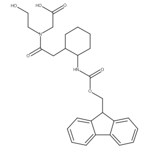 rac-2-{2-[(1R,2R)-2-({[(9H-fluoren-9-yl)methoxy]carbonyl}amino)cyclohexyl]-N-(2-hydroxyethyl)acetamido}acetic acid结构式