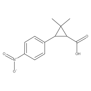 rac-(1R,3R)-2,2-dimethyl-3-(4-nitrophenyl)cyclopropane-1-carboxylic acid Structure