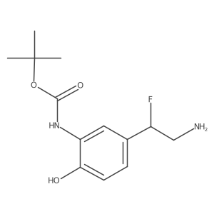 tert-butyl N-[5-(2-amino-1-fluoroethyl)-2-hydroxyphenyl]carbamate结构式