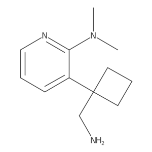 3-[1-(aminomethyl)cyclobutyl]-N,N-dimethylpyridin-2-amine结构式