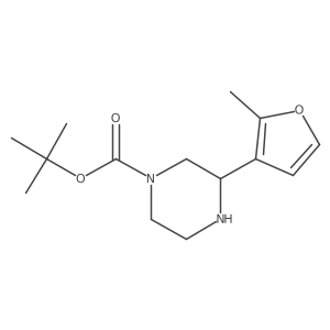 Tert-butyl 3-(2-methylfuran-3-yl)piperazine-1-carboxylate结构式