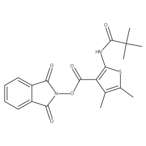 1,3-dioxo-2,3-dihydro-1H-isoindol-2-yl 2-(2,2-dimethylpropanamido)-4,5-dimethylthiophene-3-carboxylate结构式