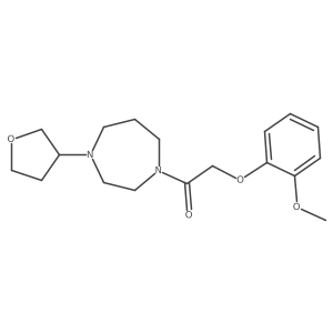 2-(2-Methoxyphenoxy)-1-(4-(tetrahydrofuran-3-yl)-1,4-diazepan-1-yl)ethan-1-one Structure