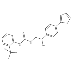 1-{2-Hydroxy-2-[4-(thiophen-2-yl)phenyl]ethyl}-3-[2-(trifluoromethyl)phenyl]urea结构式