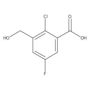 2-Chloro-5-fluoro-3-(hydroxymethyl)benzoic acid结构式