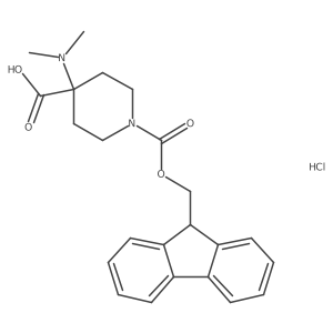 4-(dimethylamino)-1-{[(9H-fluoren-9-yl)methoxy]carbonyl}piperidine-4-carboxylic acid hydrochloride Structure