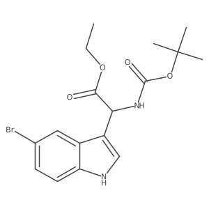 ethyl 2-(5-bromo-1H-indol-3-yl)-2-{[(tert-butoxy)carbonyl]amino}acetate结构式