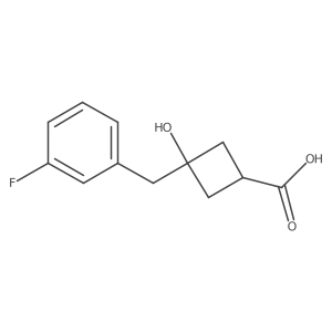 trans-3-(3-Fluorobenzyl)-3-hydroxycyclobutane-1-carboxylic acid Structure