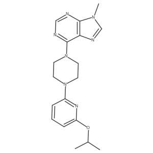 9-methyl-6-{4-[6-(propan-2-yloxy)pyridin-2-yl]piperazin-1-yl}-9H-purine结构式
