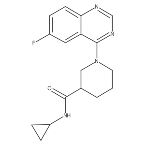 N-cyclopropyl-1-(6-fluoroquinazolin-4-yl)piperidine-3-carboxamide结构式