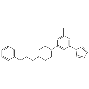 2-methyl-4-[4-(2-phenoxyethyl)piperazin-1-yl]-6-(1H-pyrazol-1-yl)pyrimidine Structure